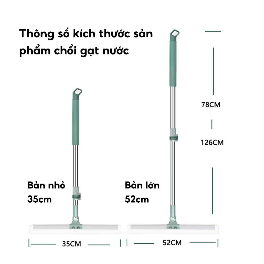 Cây Gạt Nước Chà Sàn Nhà Tắm Silicon Thông Minh Xoay 360 Độ LOẠI 50CM - HÀNG CHÍNH HÃNG MINIIN
