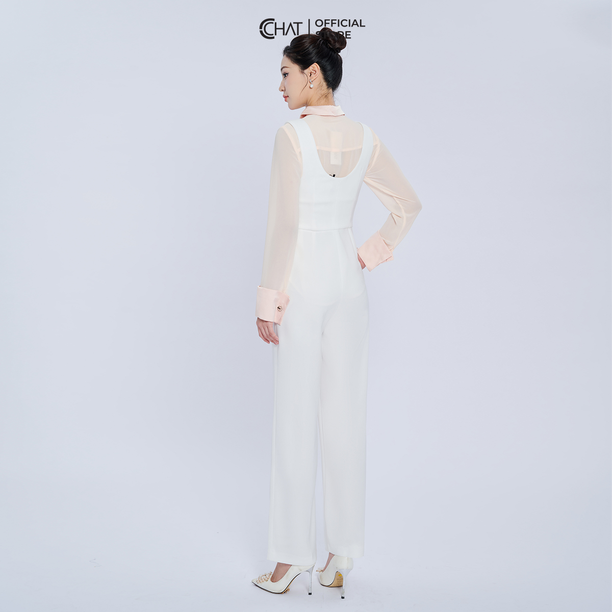 Jumpsuit Nữ Kiểu Yếm 3 Cúc Dáng Suông Chất Tuytsi Cao Cấp 22JAS2002ST