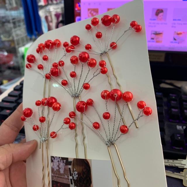 Trâm hạt cài tóc cô dâu bộ 5 cái