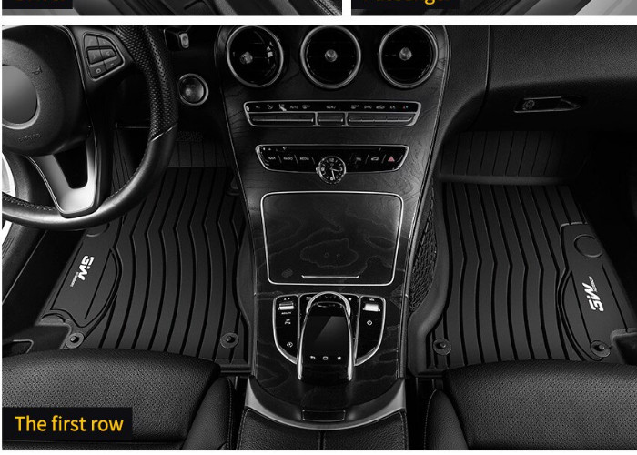 Thảm lót sàn xe ô tô Mercedes Ben GLC 2016+ Nhãn hiệu Macsim 3W (Loại 2) chất liệu nhựa TPE đúc khuôn cao cấp - màu đen