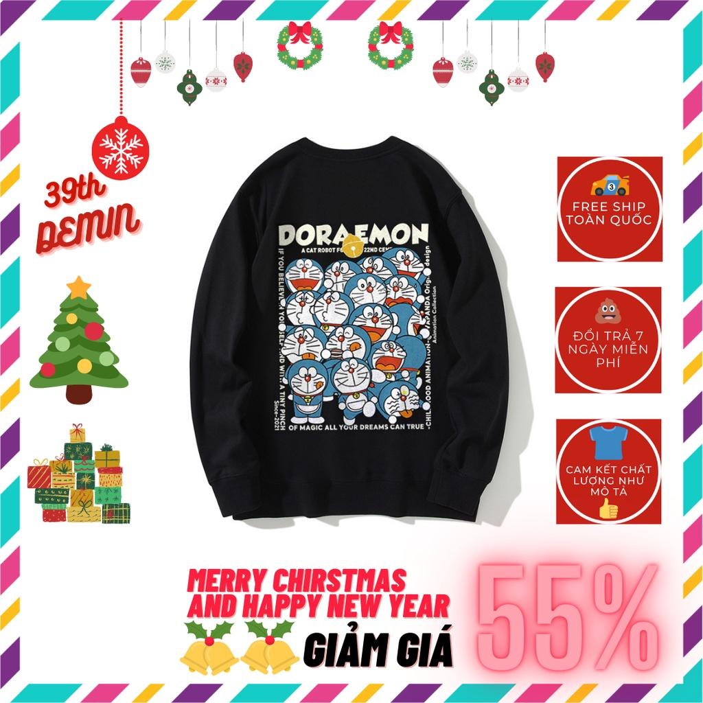 Áo nỉ DORAEMON ngộ nghĩnh phong cách Hip Hop graffiti sweater unisex Form rộng Free Size