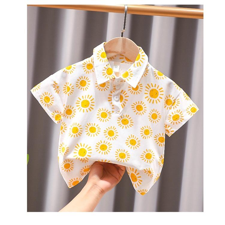 ÁO POLO COTTON BÉ TRAI 11-30KG MẶT TRỜI