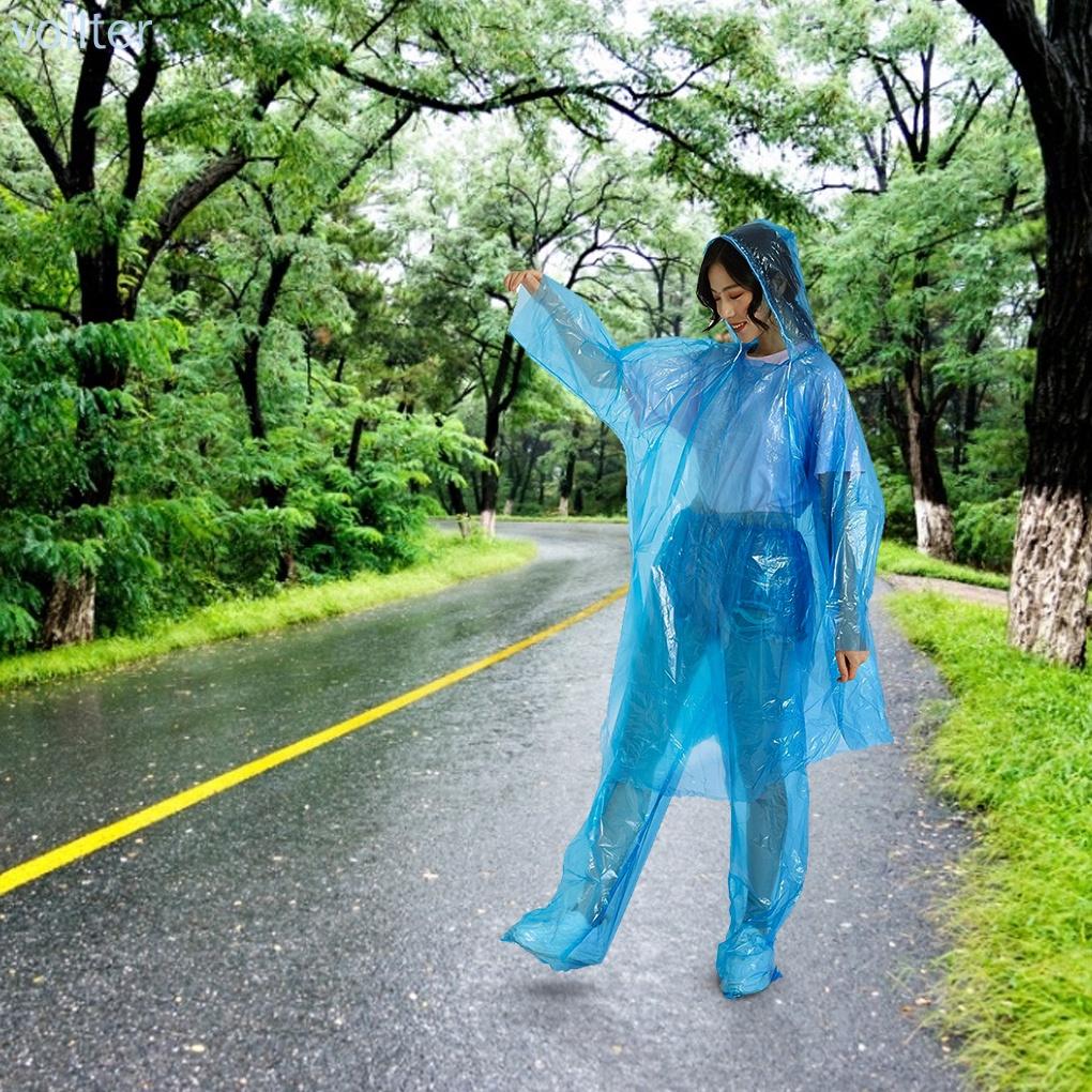 Raincoat One-off Top Pants Rainwear Outdoor Travel PE Rain Clothes for Adult Women Men Random Color