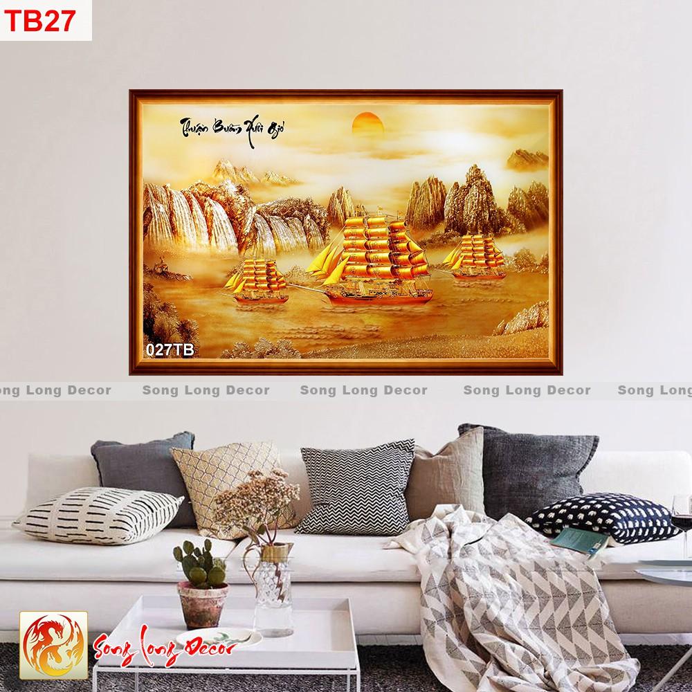 TRANH DÁN TƯỜNG THUẬN BUỒM XUÔI GIÓ - TRANH DÁN PHÒNG KHÁCH