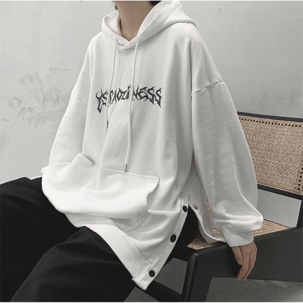 Áo Hoodie In Họa Tiết phối nút bấm , áo khoác nỉ form rộng , chất nỉ bông cao cấp dày dặn chuẩn from unisex