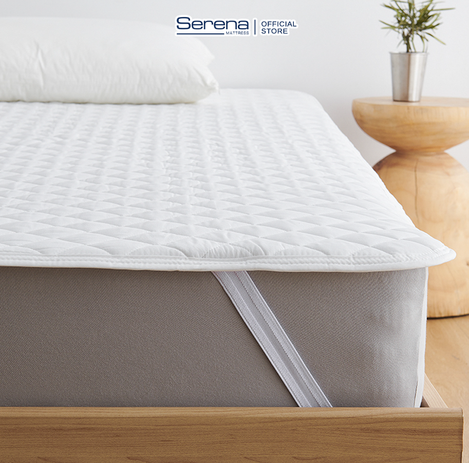 Tấm bảo vệ nệm chống thấm nước cotton SERENA cao cấp - tấm thảm miếng lót trải bảo vệ đệm nệm niệm giường ngủ nằm mỏng làm mát chống thấm đa năng