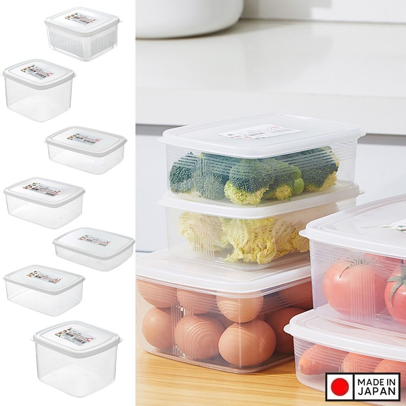 Combo 04 hộp bảo quản thực phẩm tủ lạnh, tủ đông 2000ml hàng nội địa Nhật Bản K151#