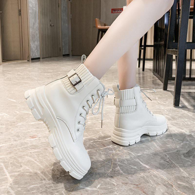 Giày bốt Martin cột dây thời trang mùa đông cá tính hợp thời trang