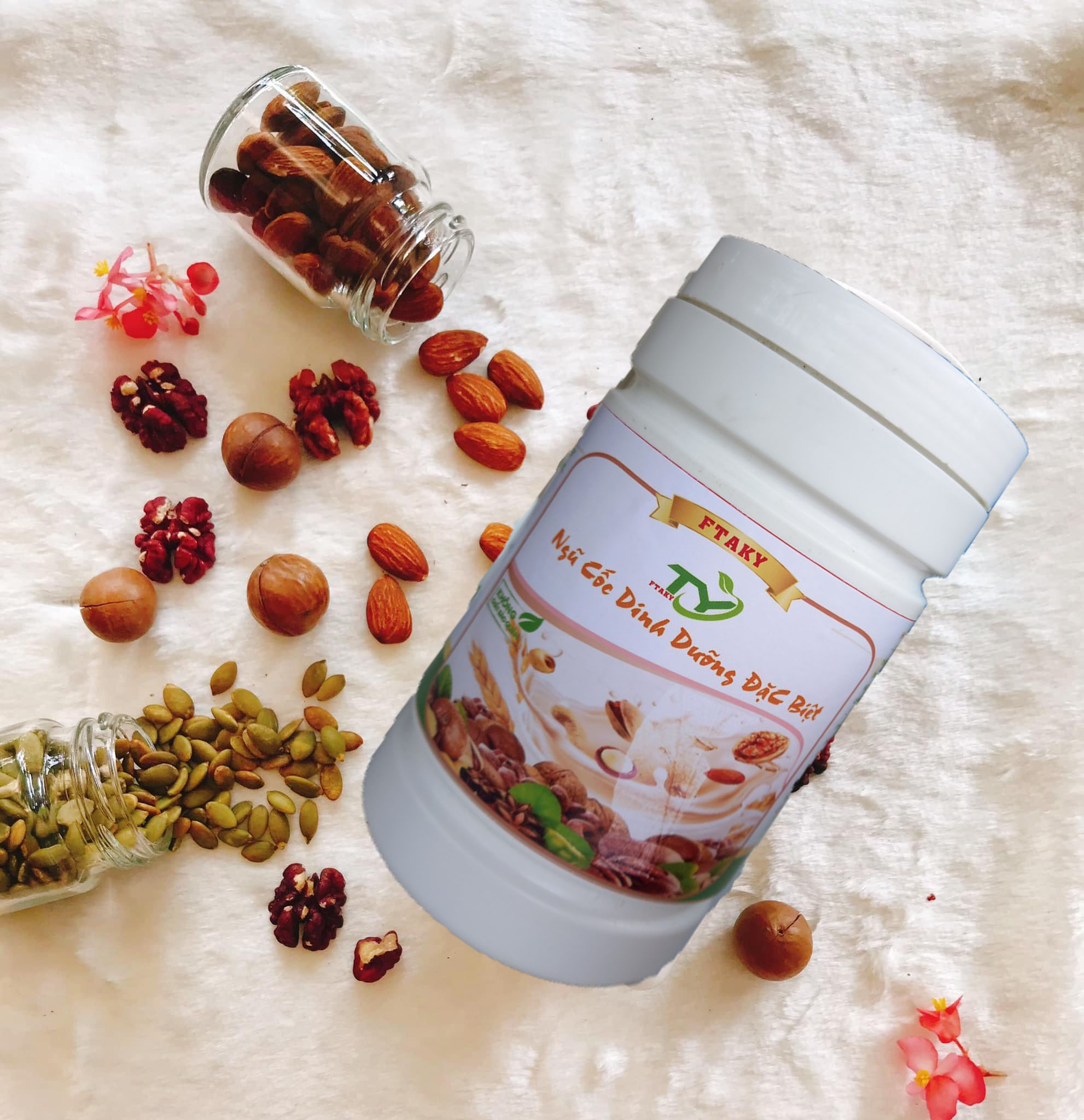Ngũ cốc bột dinh dưỡng cao cấp 23 loại hạt hỗ trợ tăng cân, cung cấp dinh dưỡng cho bé và mẹ bầu hộp 500g