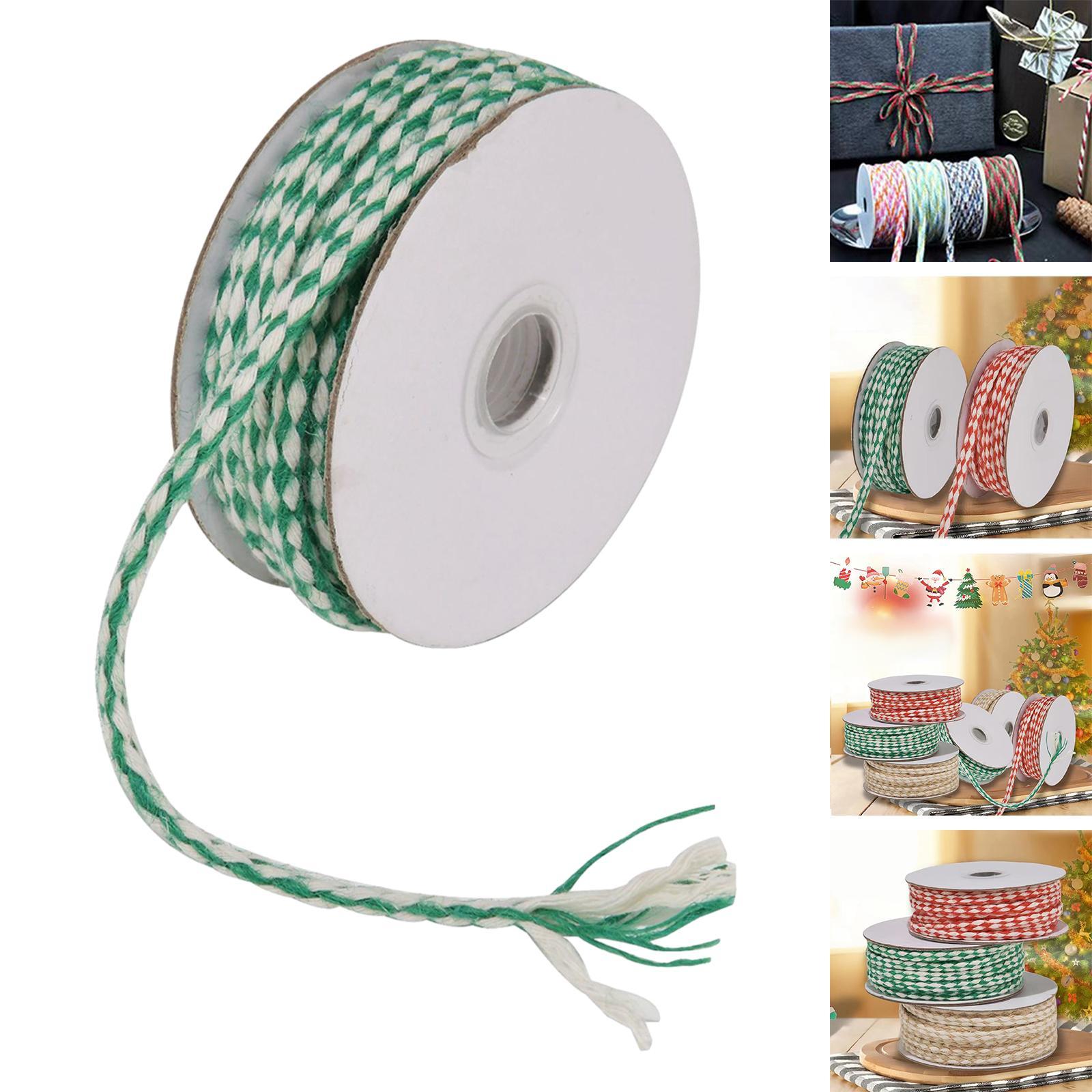 Decorative Twine Rope Cord Gift Wrapping Rope Cord, Xmas DIY Crafts Twisted Cord, 10 Meters Jute String Twine Decoration