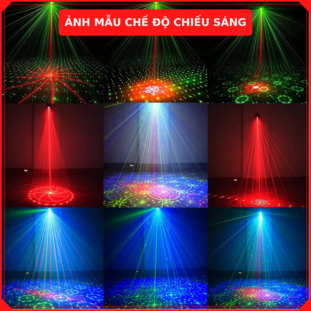 Đèn laser BENZ 9 mắt phiên bản 2023, phòng bay bar karaoke nháy theo nhạc, đèn party lights trang trí sự kiện, sinh nhật