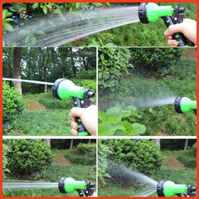 Bộ vòi xịt nước tưới cây đa năng 7 chế độ kèm dây tưới lò xo 206791