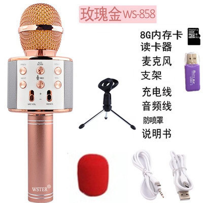 Phong cách mới nhất của trẻ em micro micro không dây với khuếch đại có thể sạc lại hát karaoke máy học hát đồ chơi âm nhạc trẻ em KTV