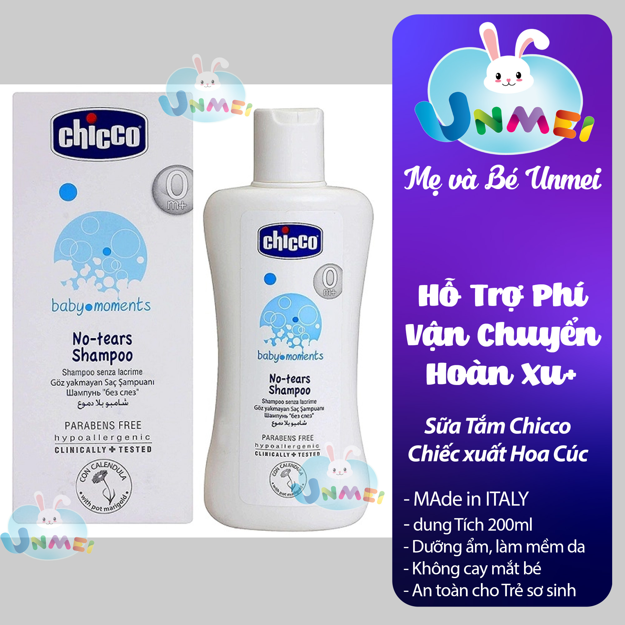 Sữa tắm chiết xuất hoa cúc 0M+ Chicco 200ml