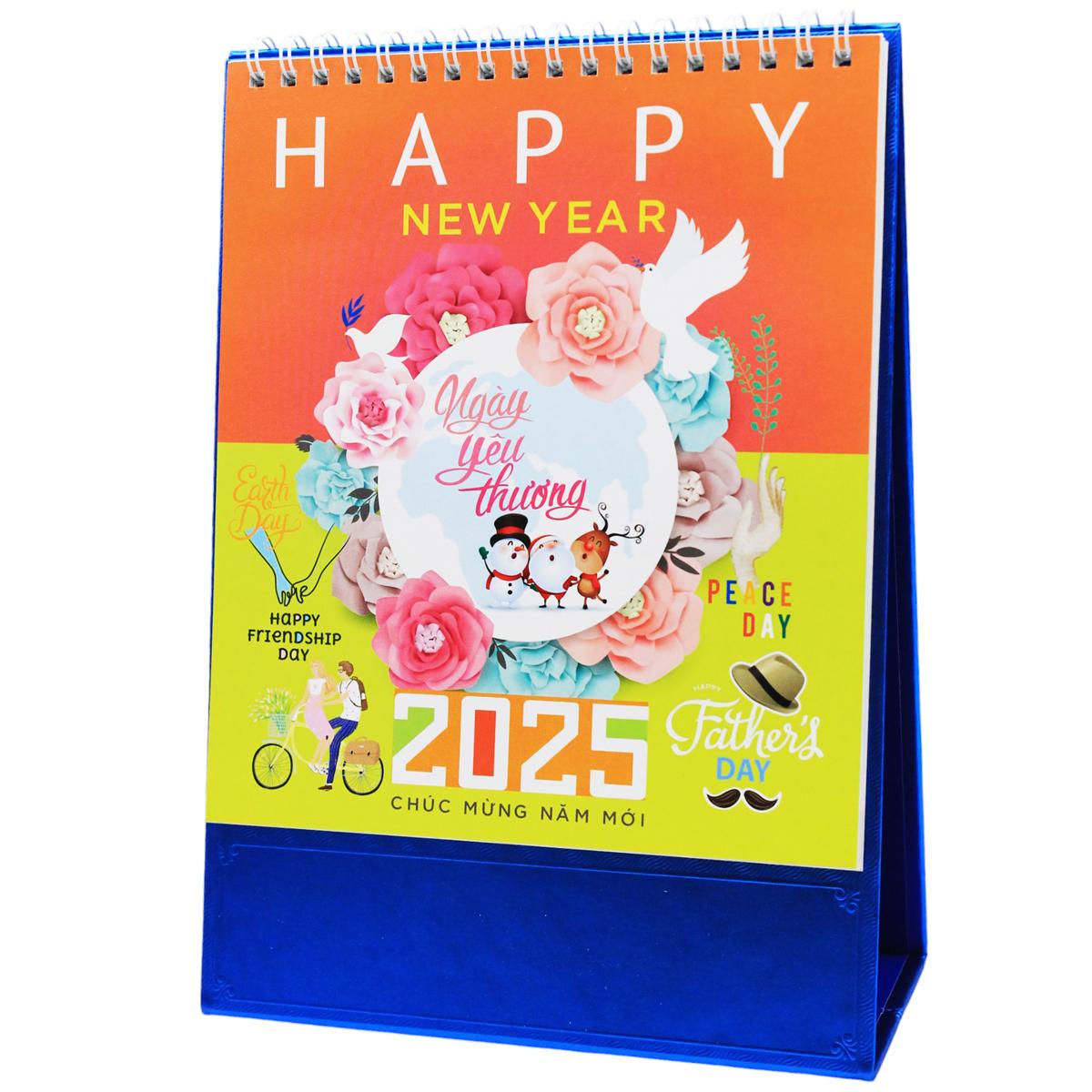 Lịch Bàn Đứng 2025 - Ngày Yêu Thương - Văn Lang VL-LB05 - Đế Màu Xanh