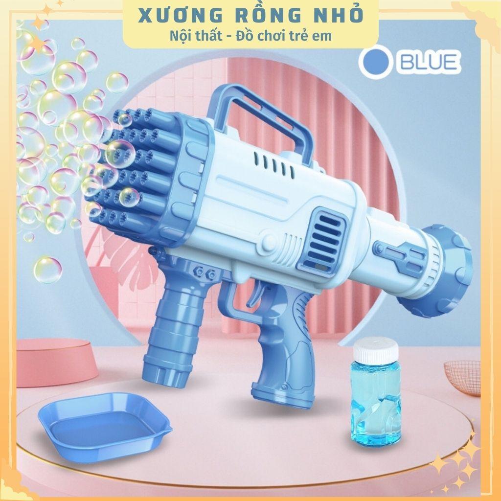 Súng bắn bong bóng xà phòng 32 nòng, máy thổi bong bóng cho bé tặng kèm lọ nước tạo bong bóng