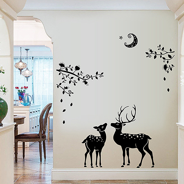 Decal Dán Tường 3D Trang Trí Nhà Cửa Tranh Đàn Hươu DKN079