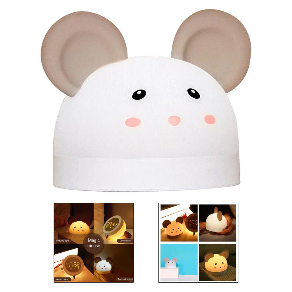 Modern LED Kids Digital Alarm Clock Table Rechargeable Nightlight