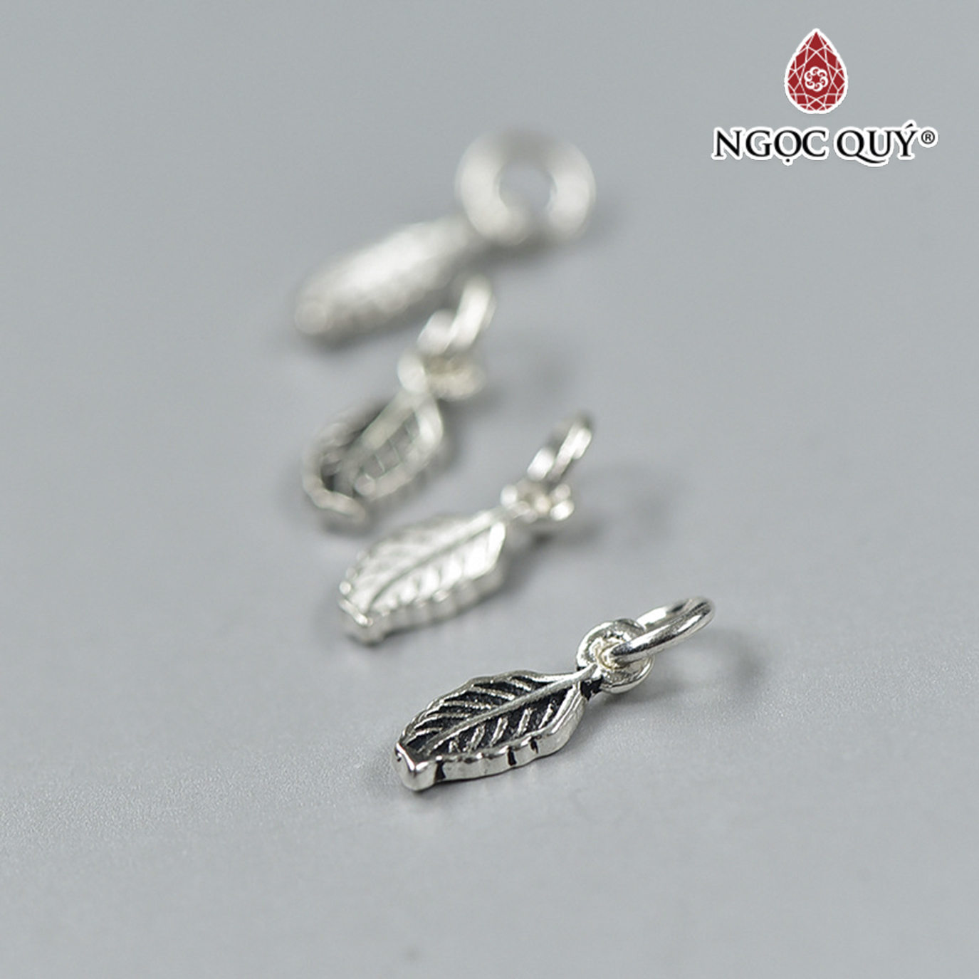 Charm bạc thái hình 1 chiếc lá treo - Ngọc Quý Gemstones