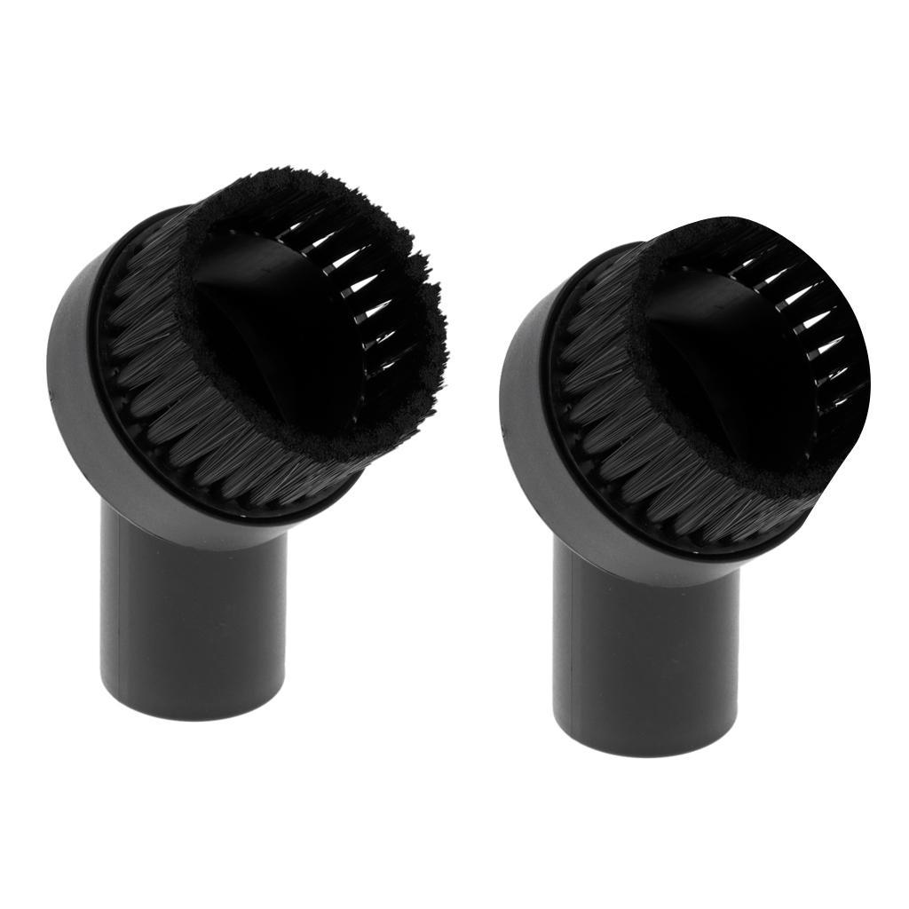 2X 32mm/1.25" Dia. Round Vacuum Bristle Brush Dust Brush Short_25mm Bristle
