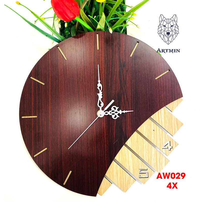 AW029 - Đồng Hồ Gỗ Decor Đương Đại – Đồng Hồ Treo Tường Trang Trí Nhà Đẹp