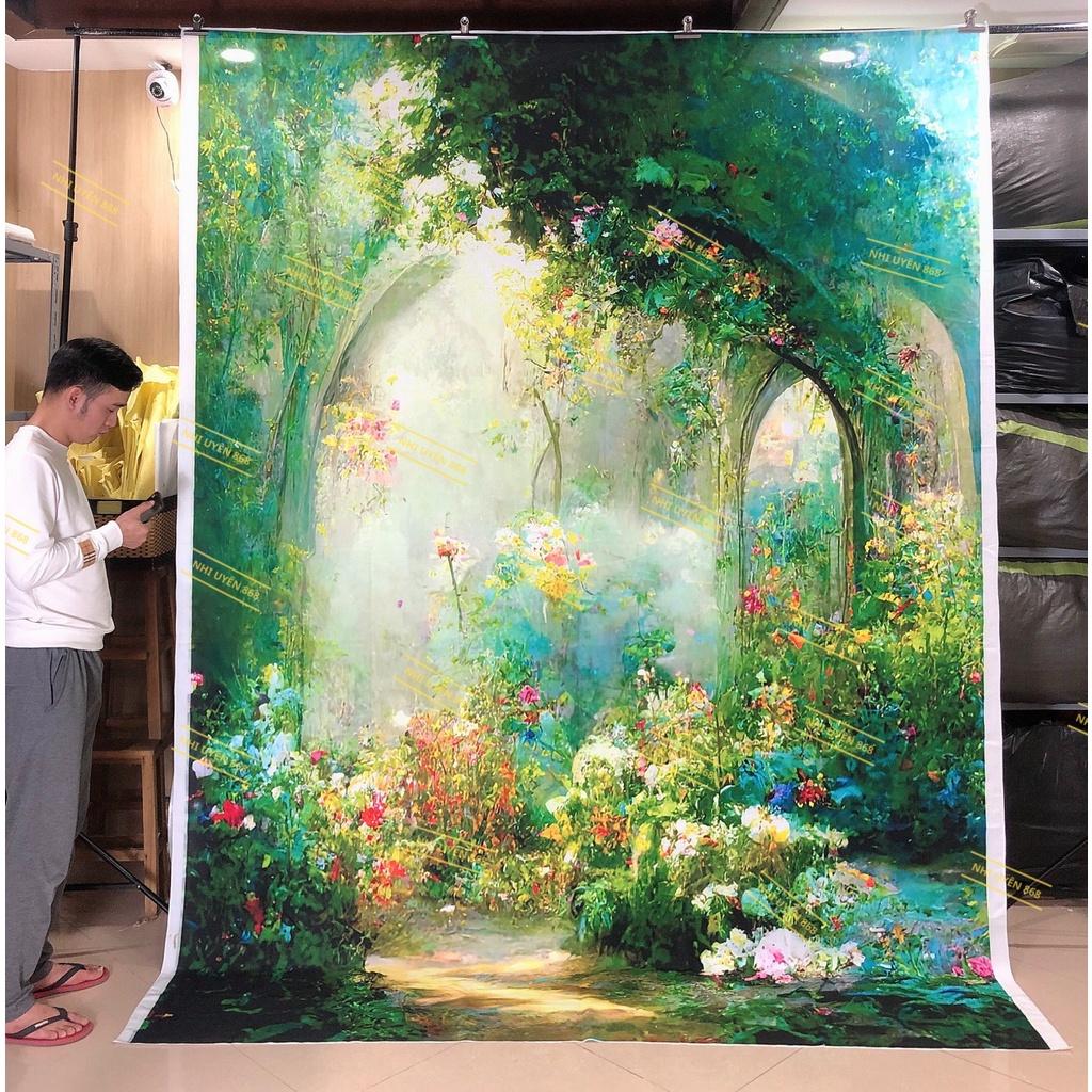 Tranh vải decor / Thảm vải treo tường / Thảm vải chụp ảnh rừng cổ tích / Chụp ảnh thiên nhiên
