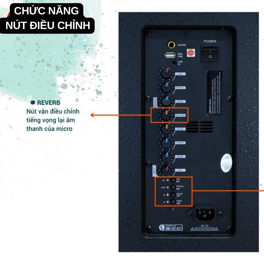 Loa kéo Acnos CB4051MAX - Loa di động chất liệu thùng gỗ sơn gai công suất 450W kèm micro hát karaoke chống hú cực chất - Hàng nhập khẩu