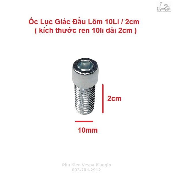 Ốc Lục Giác Gắn Chân Kính 10li 8li Đủ Ren Thuận Nghịch