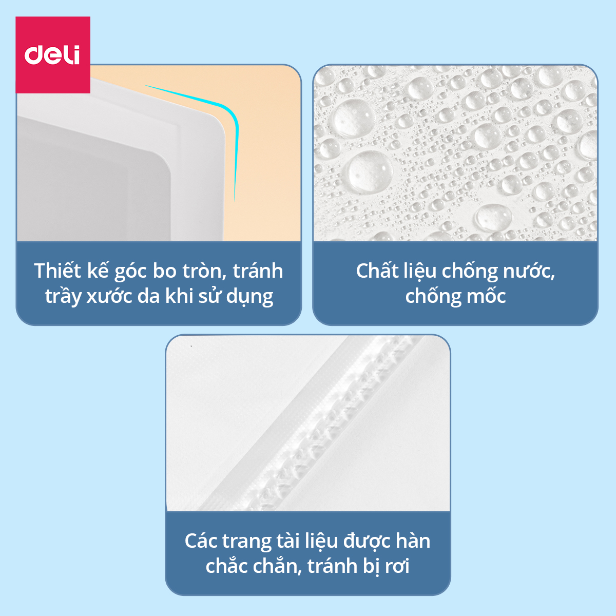 File Tài Liệu File Lá Học Sinh Deli A4 Kẹp Lá Tệp Đựng Tài Liệu File Siêu Âm 40/60 Màu Pastel