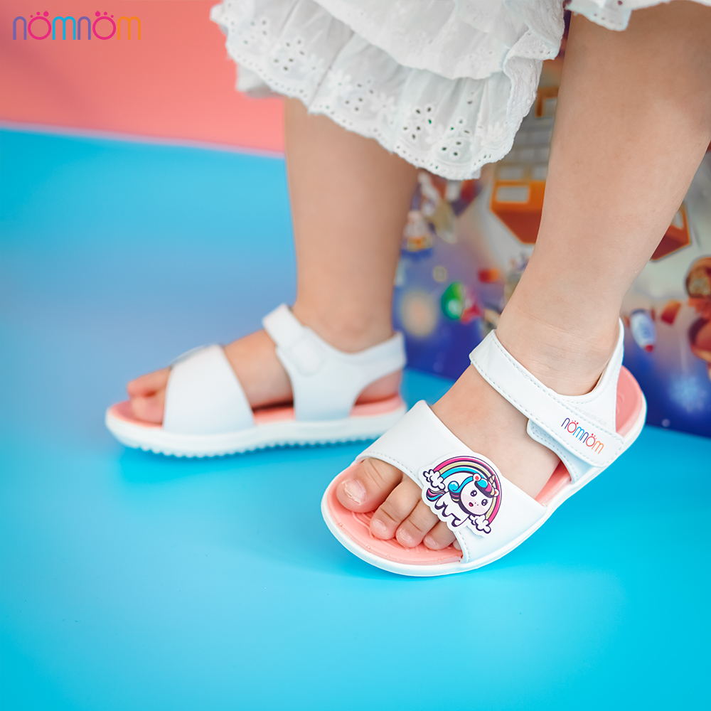 Sandal trẻ em nhí bé gái nomnom SD2208 Hồng và Trắng