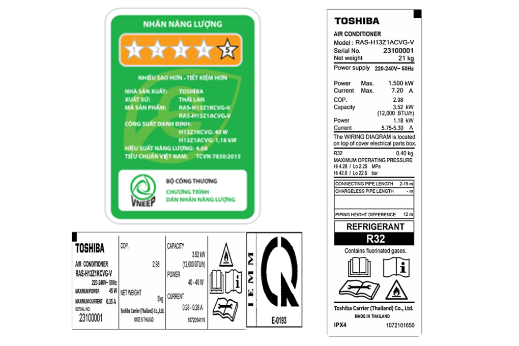 Máy lạnh Toshiba RAS-H13Z1KCVG-V Inverter 1.5 HP Model 2023 - Hàng chính hãng