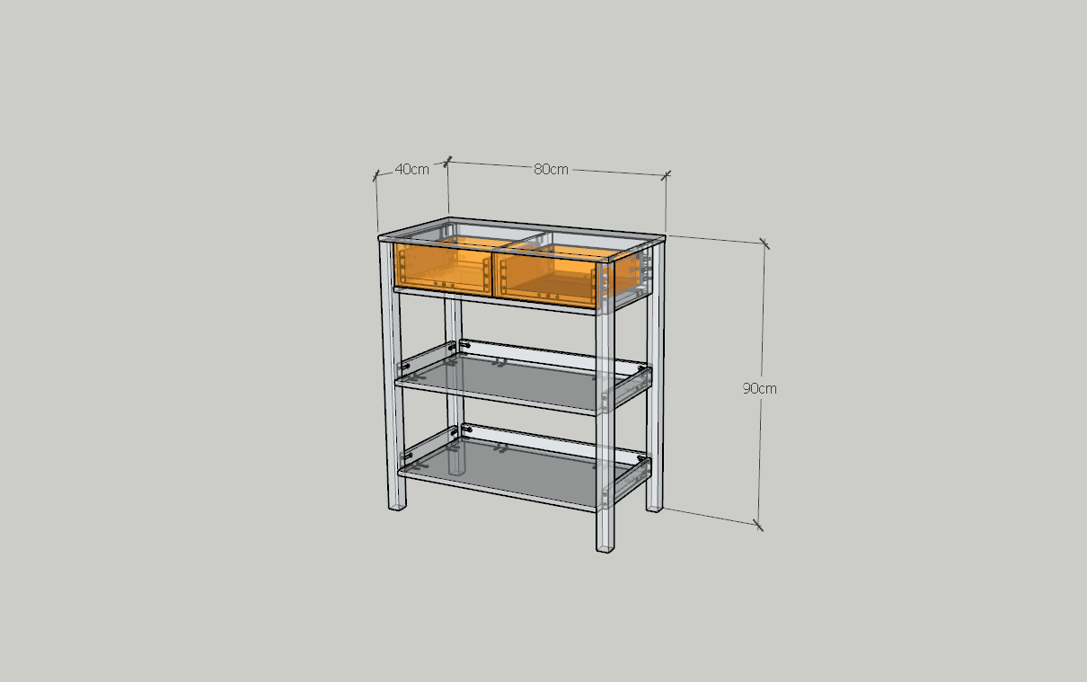 HAPPY FURNITURE , Tủ lưu trữ 2 ngăn kéo - MOKA, THK_252 , 80cm x 40cm x 90cm DxRxC