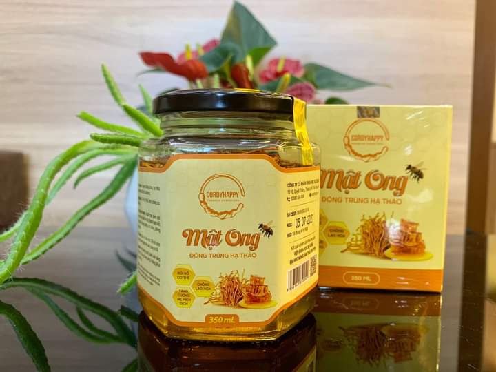 Mật Ong Ngâm Đông Trùng Hạ Thảo Thượng Hạng CORDYHAPPY PREMIUM CORDYCEPS 350mL