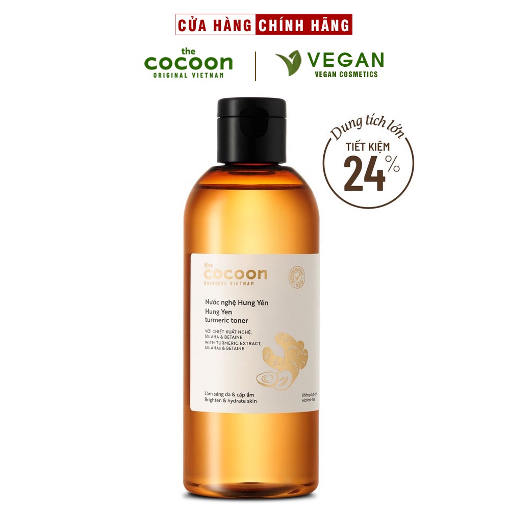 Toner nước nghệ Hưng Yên Cocoon 310ml giúp da sáng mịn rạng rỡ thuần chay