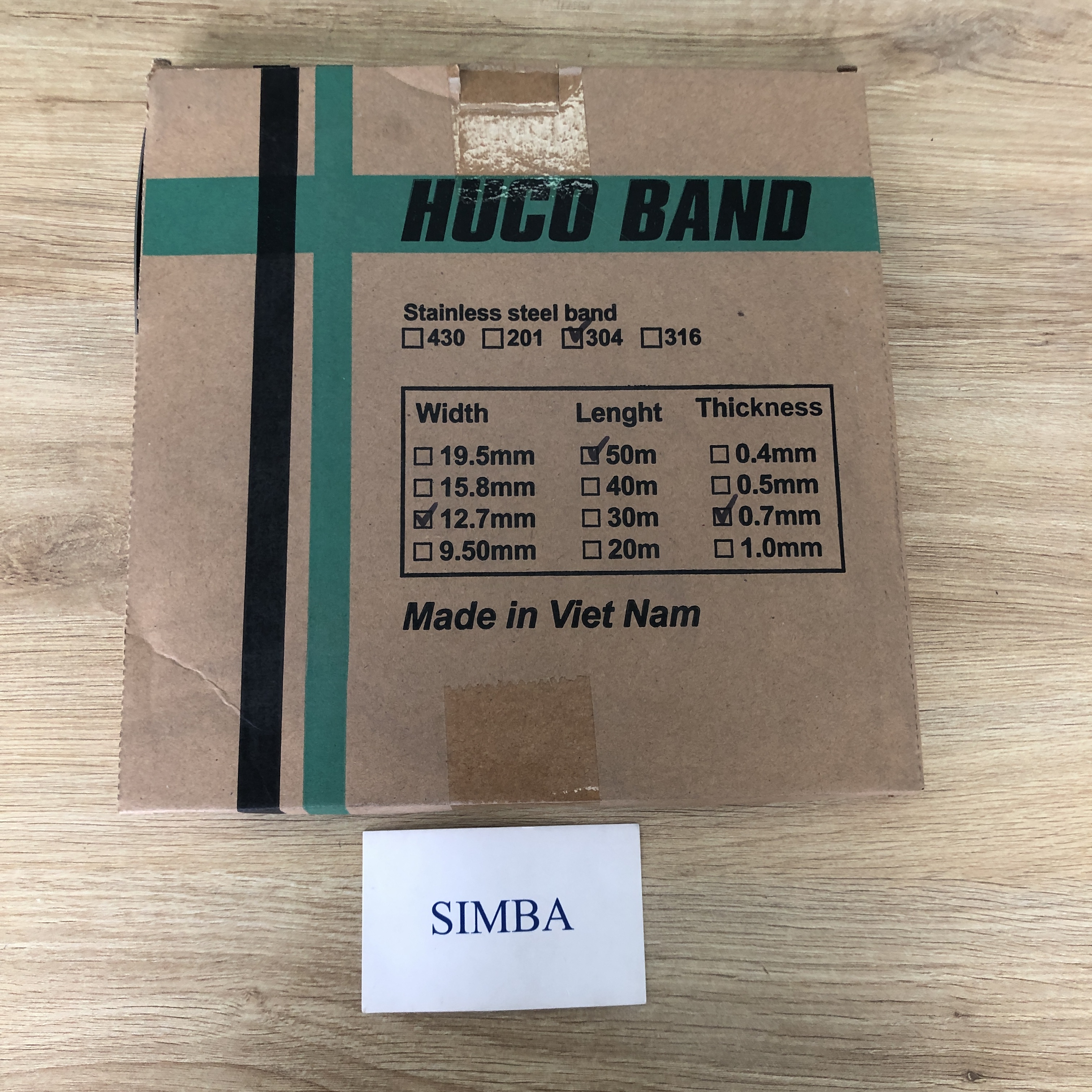 Dây đai inox 12.7mm x 0.7mm, 50met/cuộn.