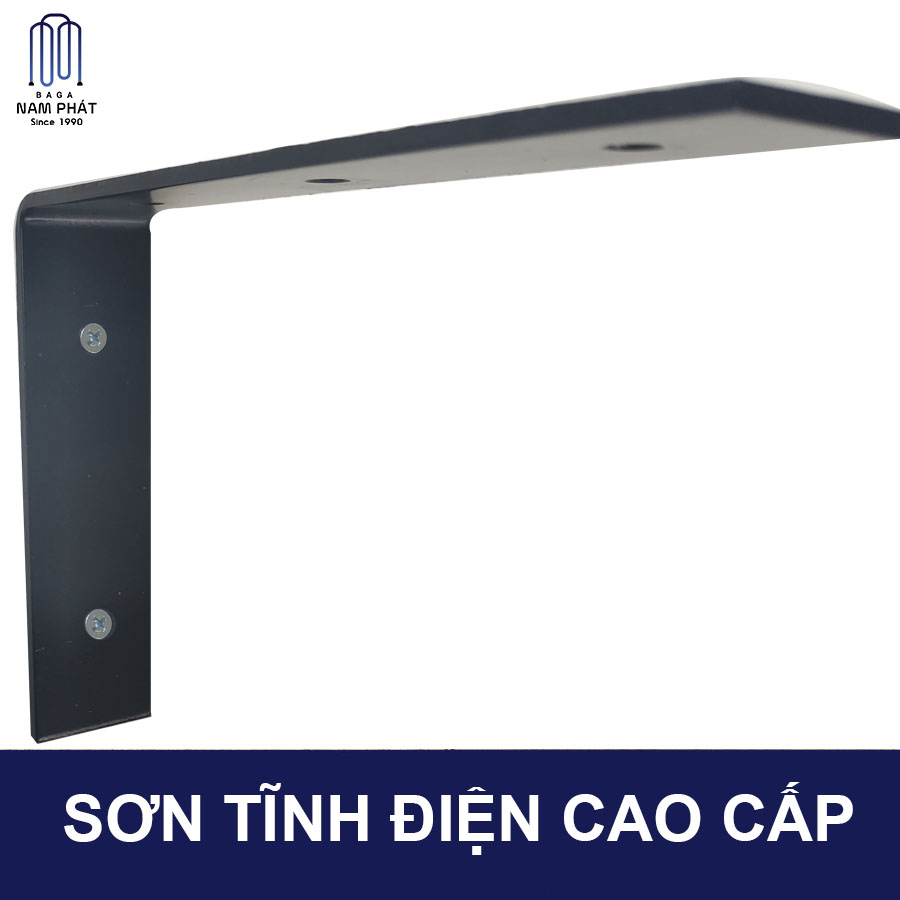 Bộ 2 giá đỡ chữ L, EKE Góc,Giá đỡ kệ ke bắt tường bằng thép phủ sơn tĩnh điện đen cực dày, kèm phụ kiện vít tắc kê