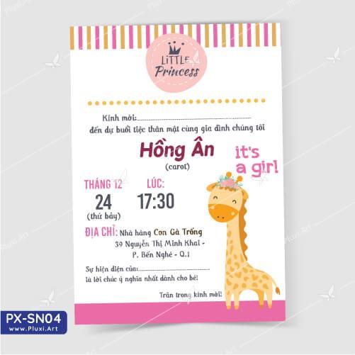 Thiệp thôi nôi – sinh nhật theo yêu cầu Pluxi