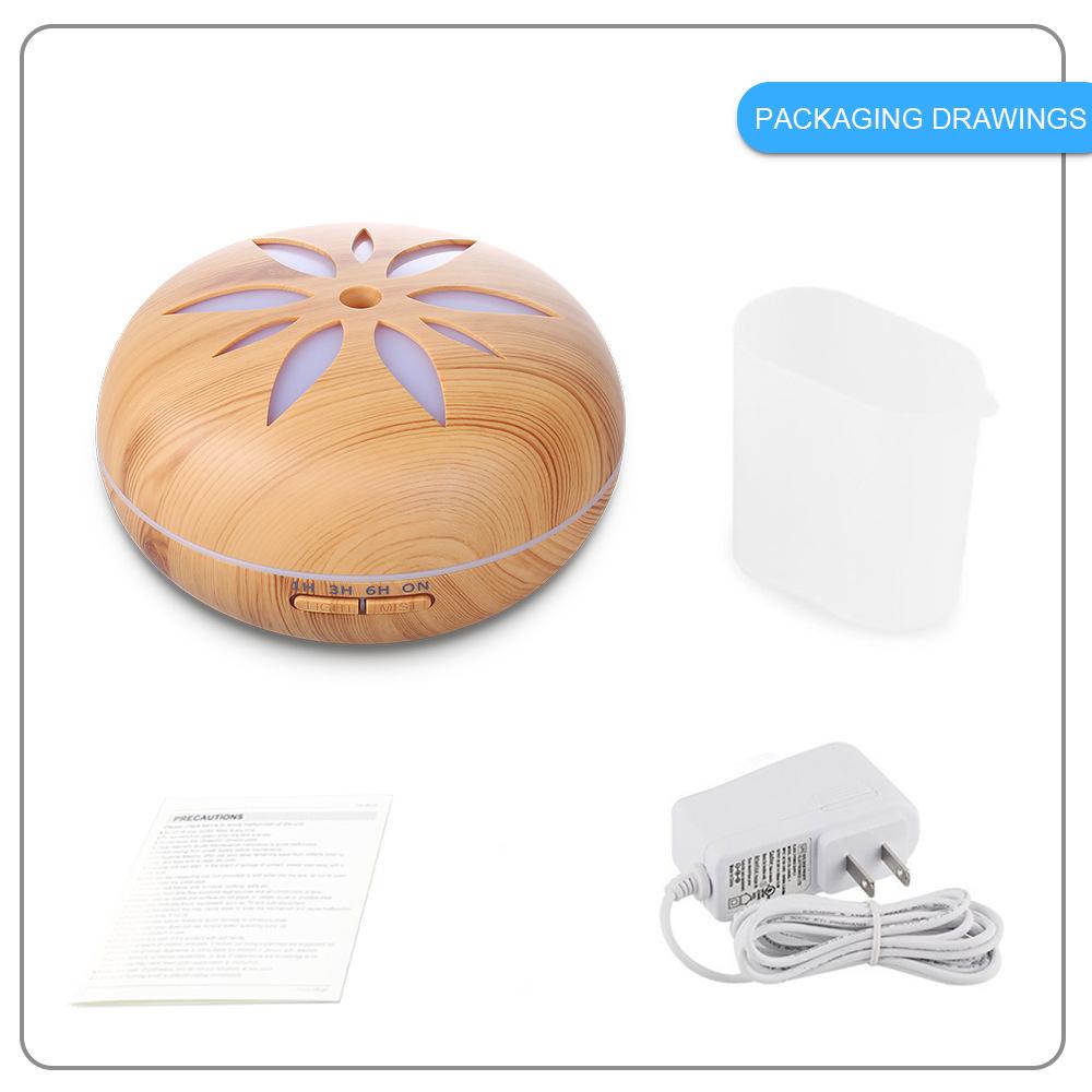 500Ml Sáng Tạo Cánh Hoa Máy Phun Sương Tạo Độ Ẩm 12W Siêu Âm Hương Thơm Khuếch Tán Hộ Gia Đình Không Khí Led 7 Màu Gradient Hơi