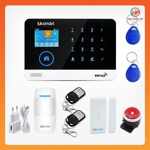 Bộ chống trộm trung tâm dùng sim và wifi 5A Smart 5A-F10, Báo trộm qua điện thoại, gọi điện, nhắn tin - Hàng chính hãng