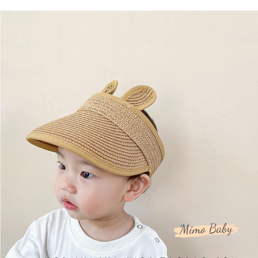 Mũ cói nửa đầu gắn tai thỏ dễ thương cho bé MH111 Mimo Baby