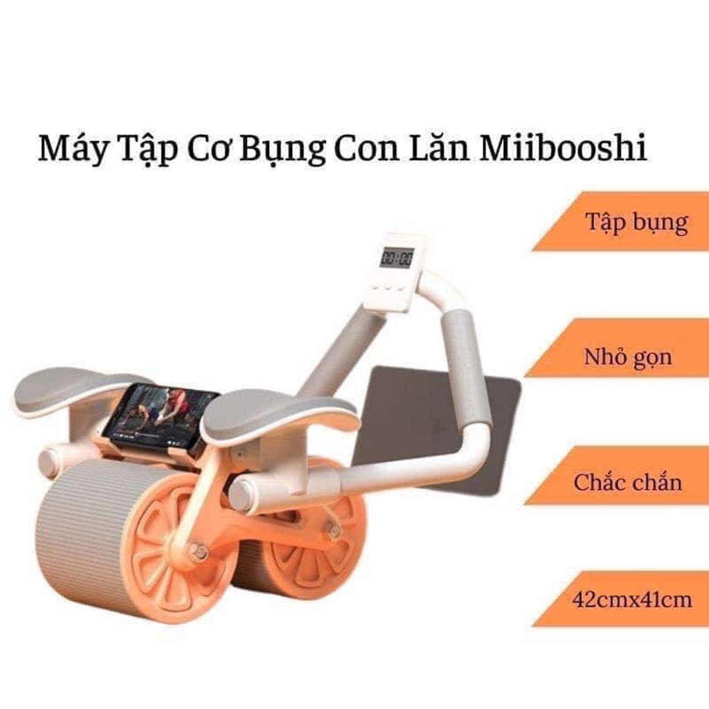 Con lăn tập cơ bụng có lò xo trợ lực 2 bánh thế hệ mới chất liệu cao cấp giảm mỡ bụng hiệu quả dành cho nam nữ