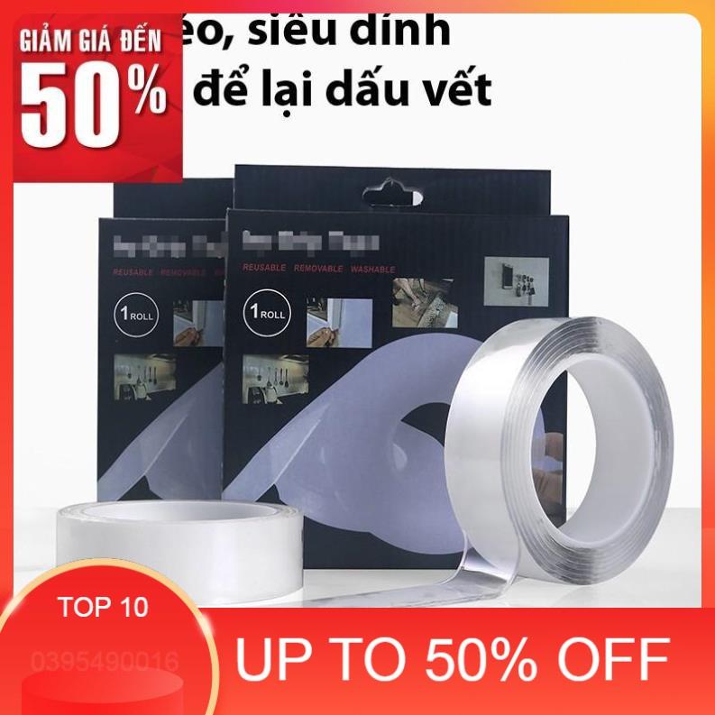 Băng keo 2 mặt đa năng siêu dính chắc bản 3m silicon trong suốt dán hai tường, Cố định ổ cắm điện...Dễ dàng làm sạch