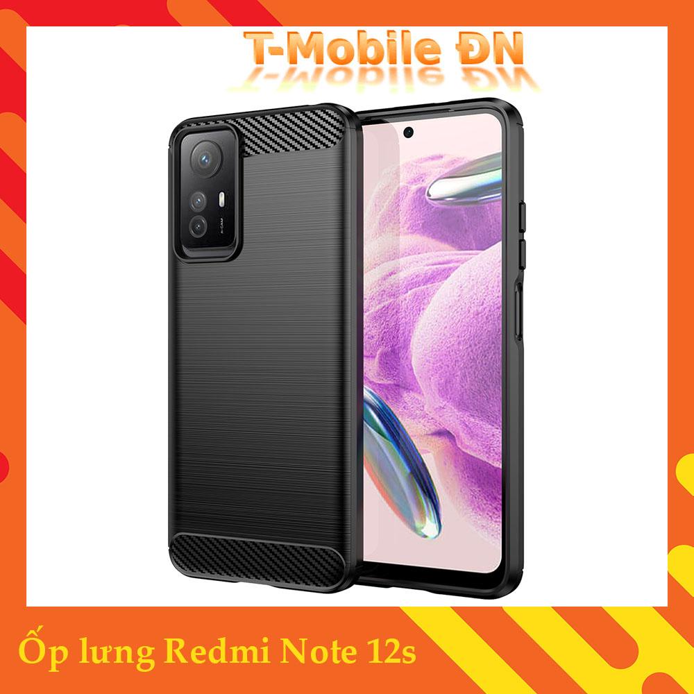 Ốp lưng Xiaomi Redmi Note 12s, Ốp silicone mềm Carbone phay xước chống sốc chống vân tay cho Redmi Note 12s