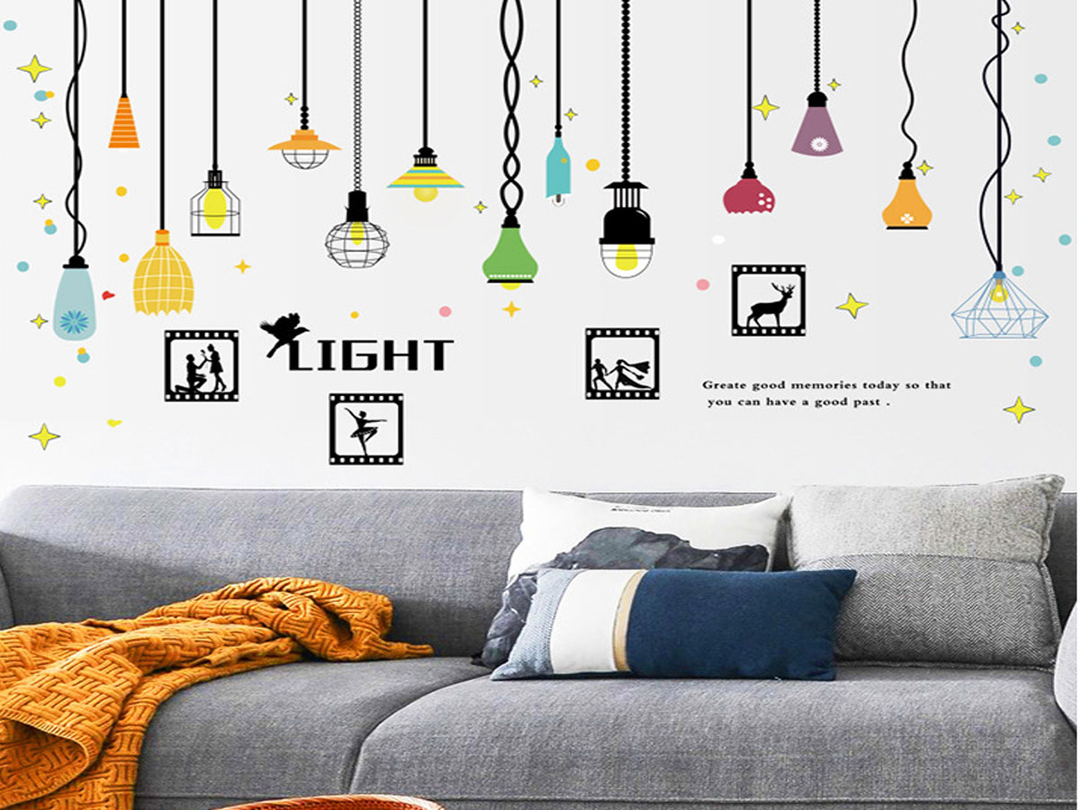 decal dán tường đèn treo khung ảnh light sk9344