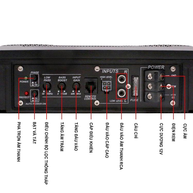 Sub gầm ghế ALCHIMIST AS801 Ô tô, Loa siêu trầm xe hơi, Loa Sup điện Bass 10 Inch 600w vỏ kim loại