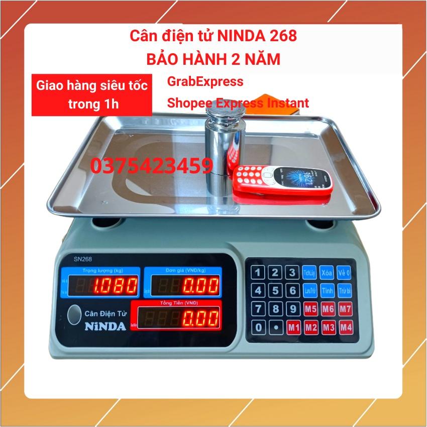 cân điện tử tính tiền bán hàng siêu thị, tạp hóa,hoa quả NINDA (SN268) 30Kg/5 được làm bằng thép không gỉ