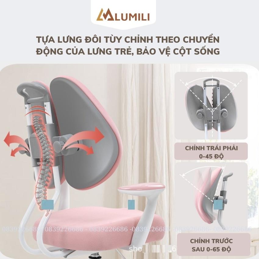 Bộ ghế chống gù thông minh cho học sinh LUMILI M5 tạo tư thế ngồi đúng bảo vệ cột sống