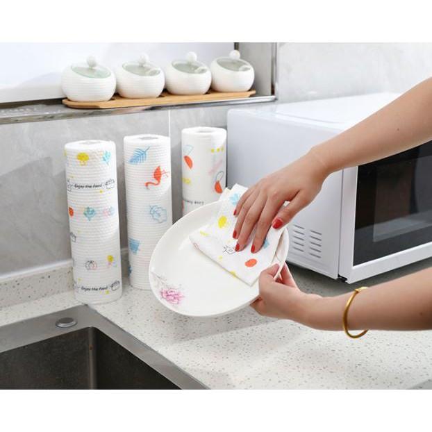 ( Xả kho) Giấy Lau Đa Năng 20cm - Khăn Lau Bếp, Lau Tay Cuộn Có Thể Giặt Được (Hàng Đẹp)