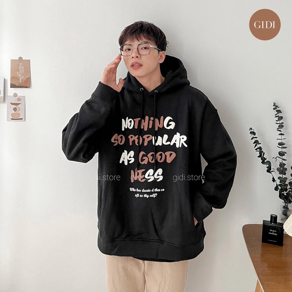 Hoodie POPU Nothing Nam nữ unisex form rộng chất nỉ bông dày dặn - hoodie chui đầu có mũ Oversize