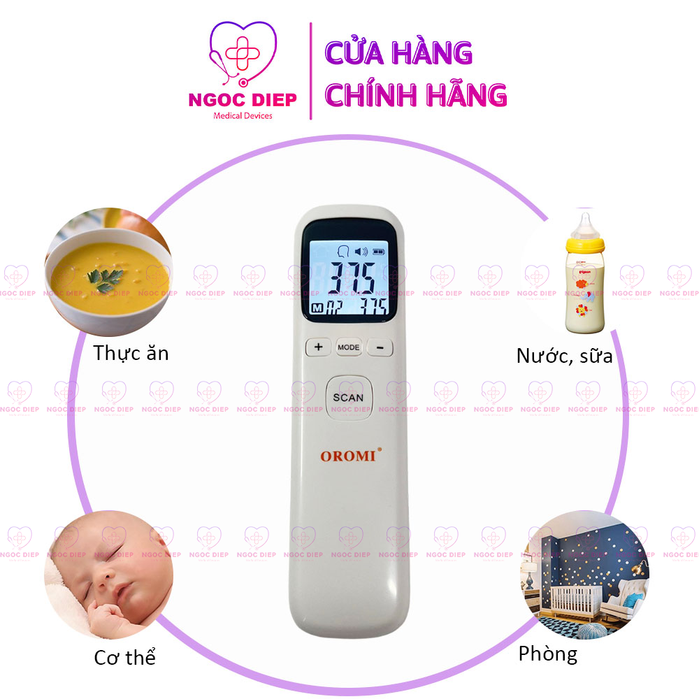 Nhiệt kế điện tử hồng ngoại OROMI CK-T1502 - Máy đo thân nhiệt - Hàng chính hãng